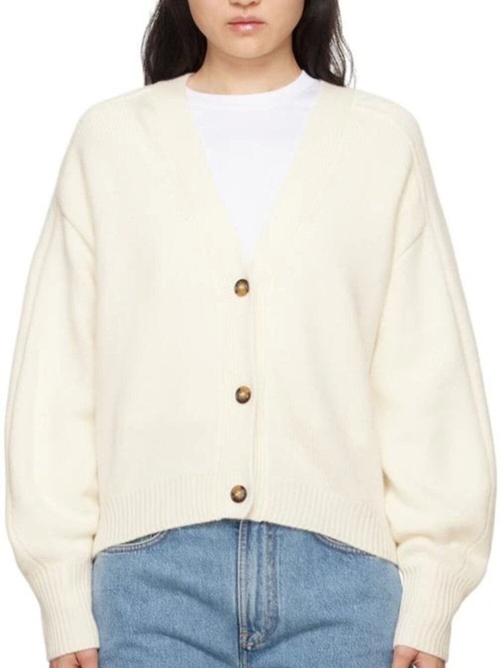Loulou Studio Cardigan Cream Ivory Wool S